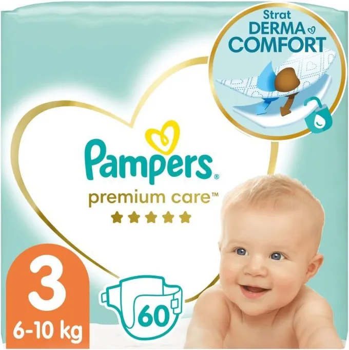 Пелени Pampers Premium Care Размер 3 Midi 60 бр