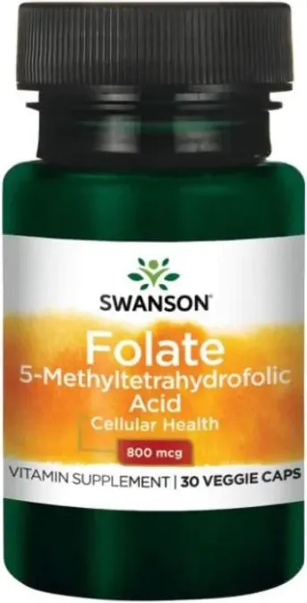 Swanson Folate 5-Methyltetrahydrofolic Acid Фолиева киселина х30 веге капсули