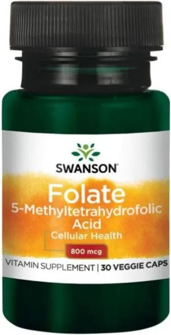 Swanson Folate 5-Methyltetrahydrofolic Acid Фолиева киселина х30 веге капсули