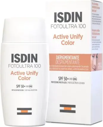 ISDIN FotoUltra 100 Active Unify Color Слънцезащитен тониран флуид с депигментиращо действие SPF50+ 50 мл