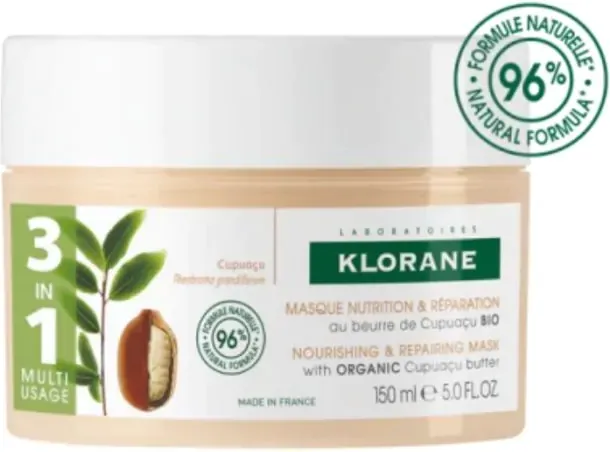 Klorane Подхранваща маска за коса с органично масло от купуасу 150 мл