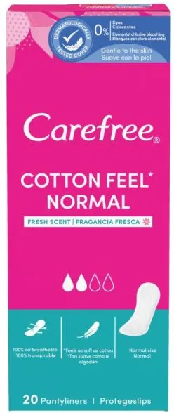 Carefree Cotton Feel Normal Fresh Ежедневни дамски превръзки х 20 бр