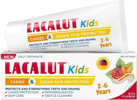 Lacalut Kids Детска паста за зъби против кариес 2-6 г 55 мл