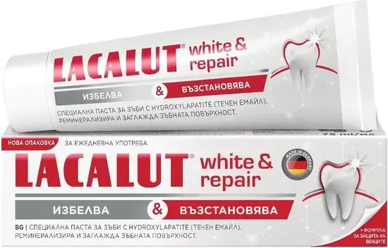 Lacalut White and Repair паста за зъби избелваща и възстановяваща 75 мл