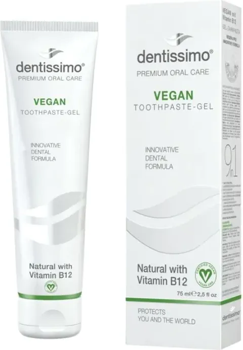 Dentissimo Vegan Паста за зъби с витамин В12 Веган 75 мл