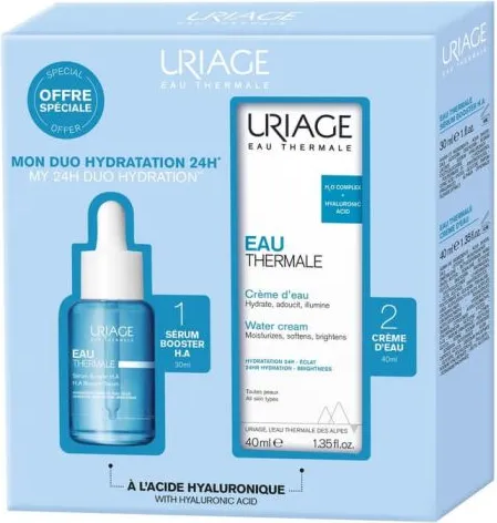 Uriage Eau Thermale Хиалуронов серум за лице 30 мл + Uriage Eau Thermale Термален хидратиращ крем за всеки тип кожа 40 мл Комплект