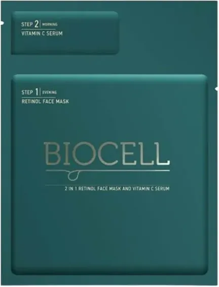 Biocell 2in1 Mask Retinol and Vitamin C serum Маска с ретинол и серум с витамн C 2 в 1