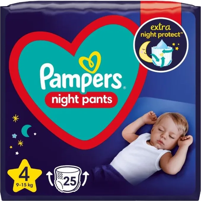 Пелени - гащички Pampers Night Pants 9-15 кг Размер 4 25 бр