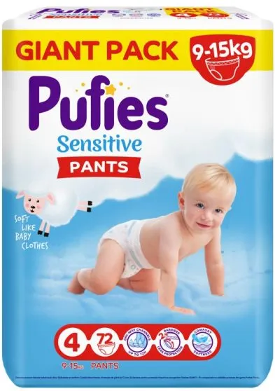 Пелени - гащички Pufies Sensitive Pants 4 Maxi 72 бр