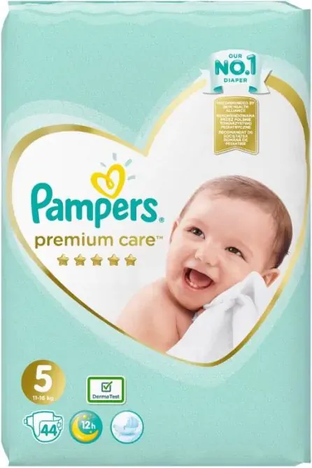 Пелени Pampers Premium Care Размер 5 Junior 44 бр