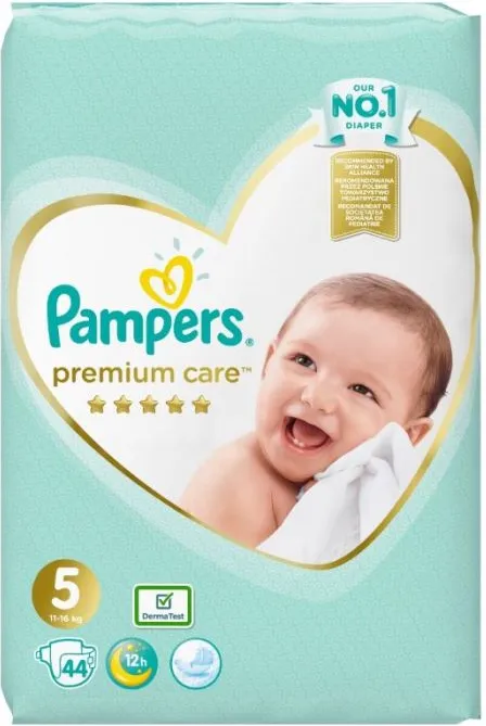 Пелени Pampers Premium Care Размер 5 Junior 44 бр