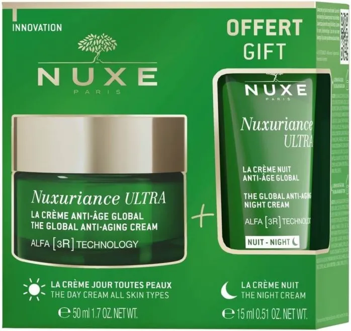 Nuxe Nuxuriance Ultra Противостареещ крем за лице с глобално действие 50 мл + Nuxe Nuxuriance Ultra Противостареещ нощен крем за лице с глобално действие 15 мл Комплект