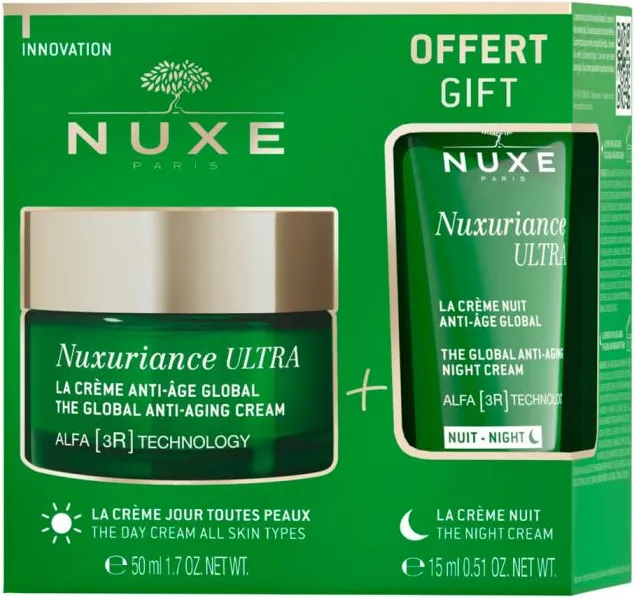 Nuxe Nuxuriance Ultra Противостареещ крем за лице с глобално действие 50 мл + Nuxe Nuxuriance Ultra Противостареещ нощен крем за лице с глобално действие 15 мл Комплект