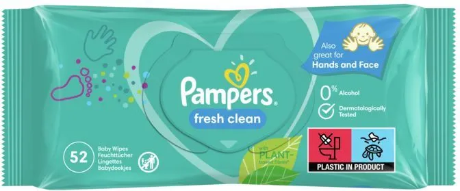 Pampers Fresh Clean Baby Scent Бебешки мокри кърпички 52 бр