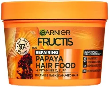 Garnier Fructis Papaya Hair Food Възстановяваща маска с папая за увредена коса 390 мл