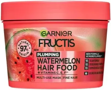 Garnier Fructis Watermelon Hair Food Уплътняваща маска за тънка и фина коса с диня 390 мл