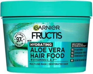 Garnier Fructis Aloe Vera Hair Food Хидратираща маска за нормална до суха коса с алое вера 390 мл