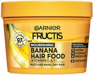 Garnier Fructis Banana Hair Food Подхранваща маска с екстракт от банан за суха коса 390 мл