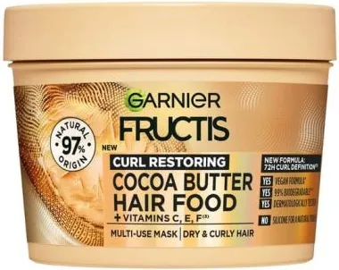 Garnier Fructis Cocoa Butter Hair Food Изглаждаща маска с какаово масло за непокорна коса 390 мл