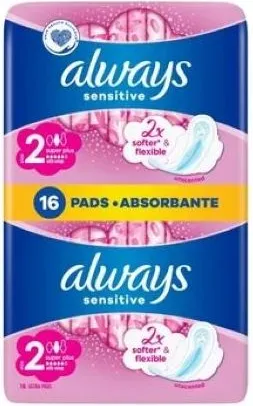 Always Sensitive Ultra Super Plus Duo Дамски превръзки x16 бр