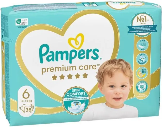 Пелени Pampers Premium Care Размер 6 XL 38 бр