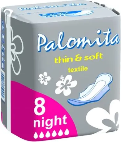 Palomita Thin&Soft Нощни дамски превръзки с крилца 8 бр