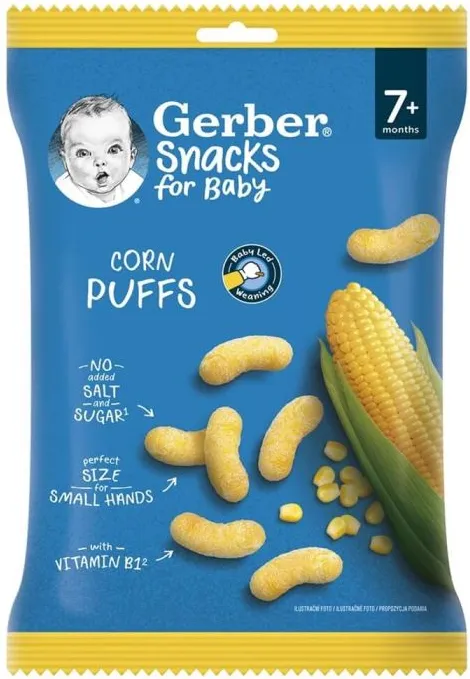 Gerber Царевичен снакс за бебета 7М+ 28 гр