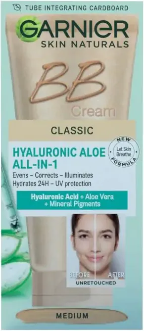 Garnier Skin Naturals Hyaluronic Aloe Classic BB Крем за лице с хиалурон и алое вера със среден нюанс SPF15 50 мл