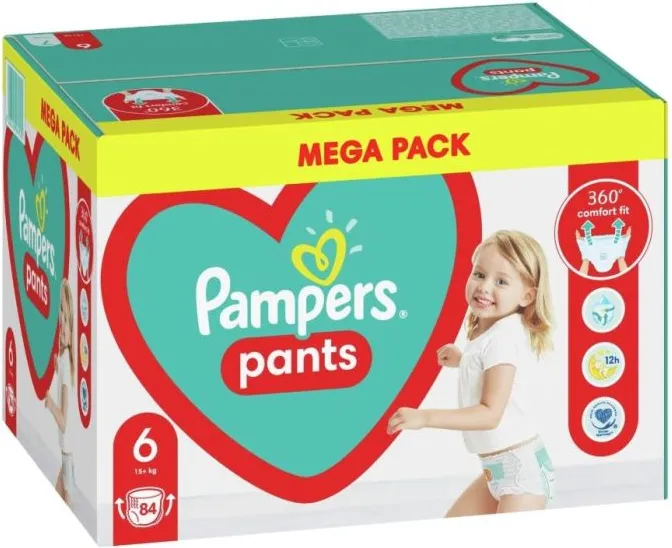 Пелени - гащички Pampers МВ S6 XL 15 кг+ х 84 бр