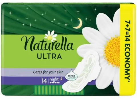 Naturella Ultra Night Дамски нощни превръзки с лайка 14 бр