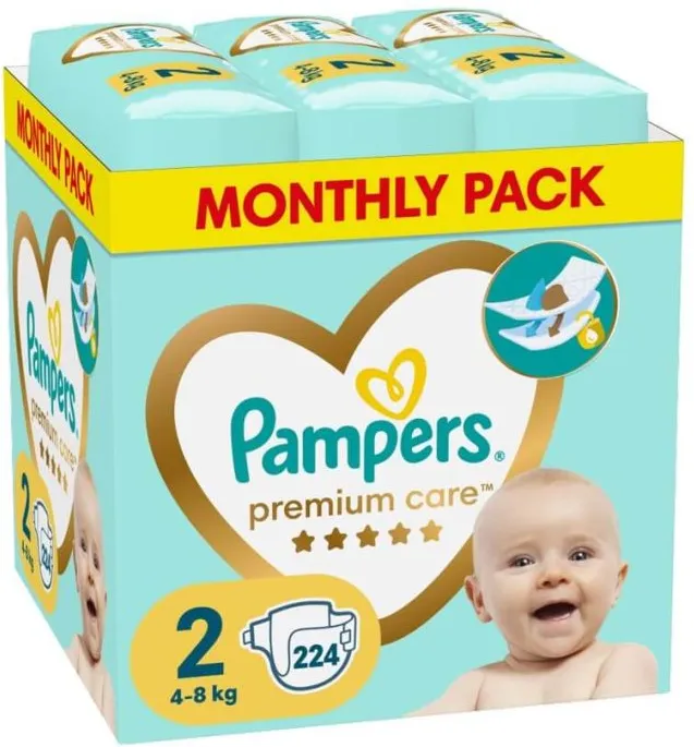 Пелени Pampers Premium Care Размер 2 224 бр