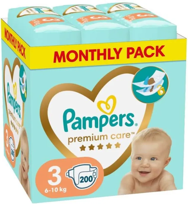 Пелени Pampers Premium Care Размер 3 200 бр