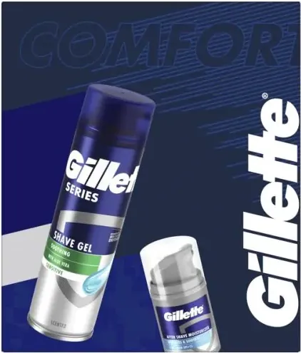 Gillette Series Sensitive Гел за бръснене за чувствителна кожа 200 мл + Афтършейв 3в1 SPF15+ 50 мл