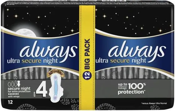 Always Ultra Secure Night Нощни превръзки х12 бр