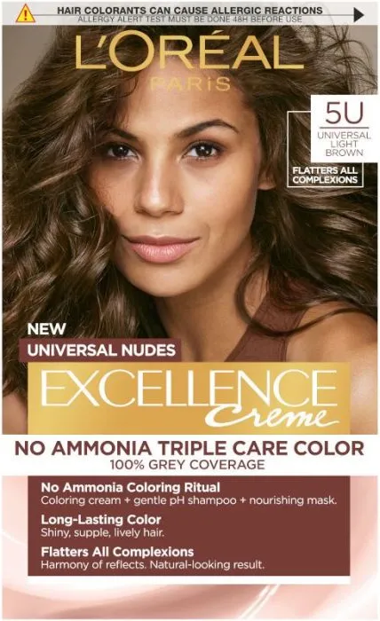 L’Oreal Excellence Universal Nudes Безамонячна боя за коса цвят 5U Light Brown