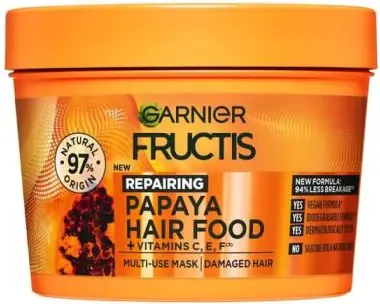 Garnier Fructis Papaya Hair Food Възстановяваща маска с папая за увредена коса 390 мл