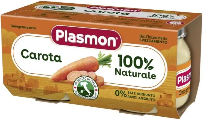 Plasmon Пюре от моркови за деца 4М+ 80 г х 2 бр