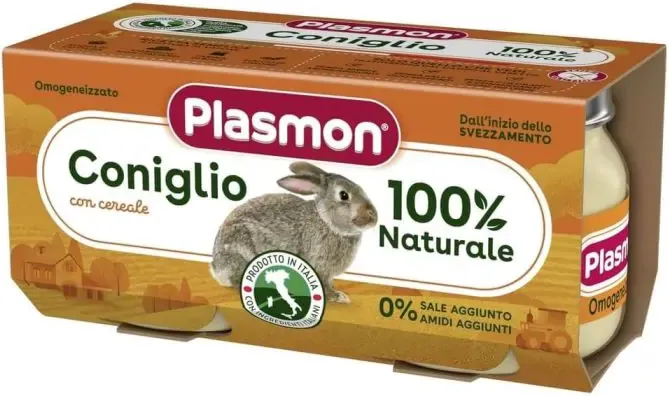 Plasmon Пюре от заешко месо за деца 4М+ 80 гр 2 бр