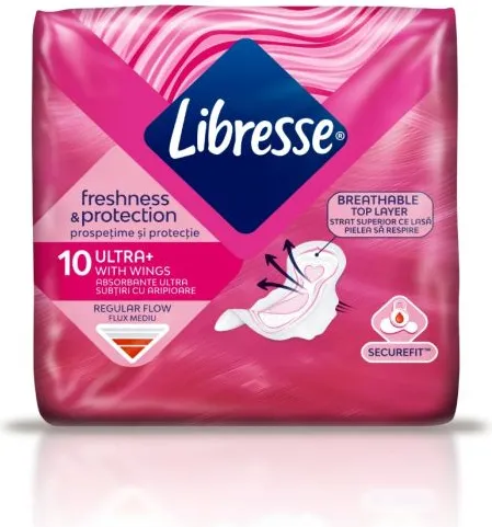 Libresse Freshness & Protectio Ultra+ Дамски превръзки 10 бр