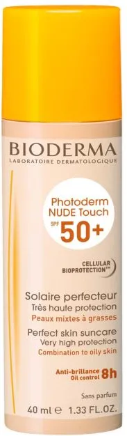 Bioderma Photoderm Nude Touch Слънцезащитен оцветен крем за лице с тъмен нюанс SPF50+ 40 мл