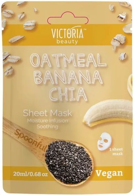 Victoria Beauty Лист-маска Spoonful с овесени ядки, банан и чиа 20 мл