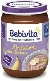 Bebivita млечна каша "Лека нощ" банан и шоколад 6М+ 190 гр