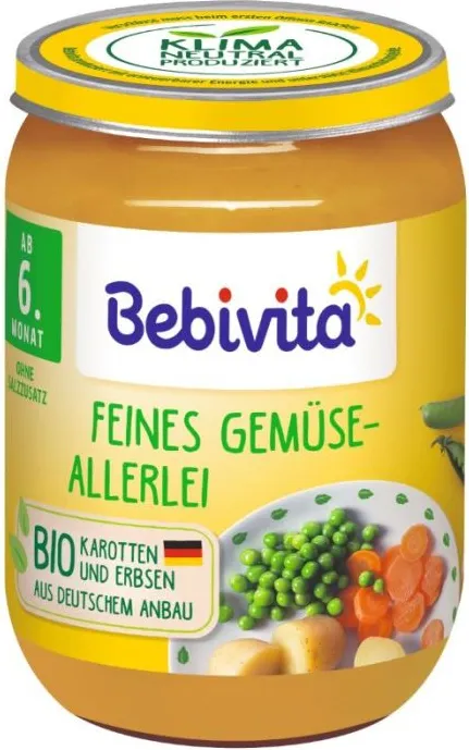 Bebivita Био пюре зеленчуци микс 6М 190 гр