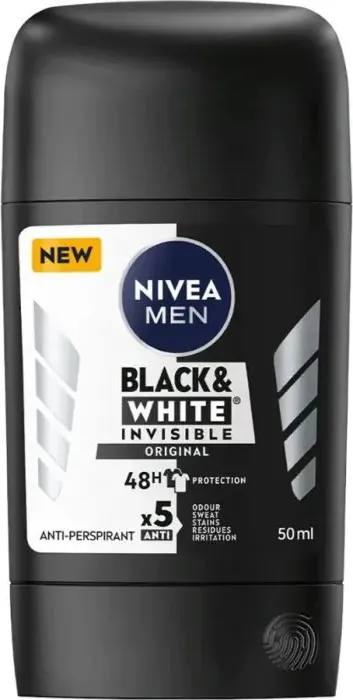 Nivea Men Black & White Invisible Original Дезодорант стик против изпотяване за мъже 50 мл