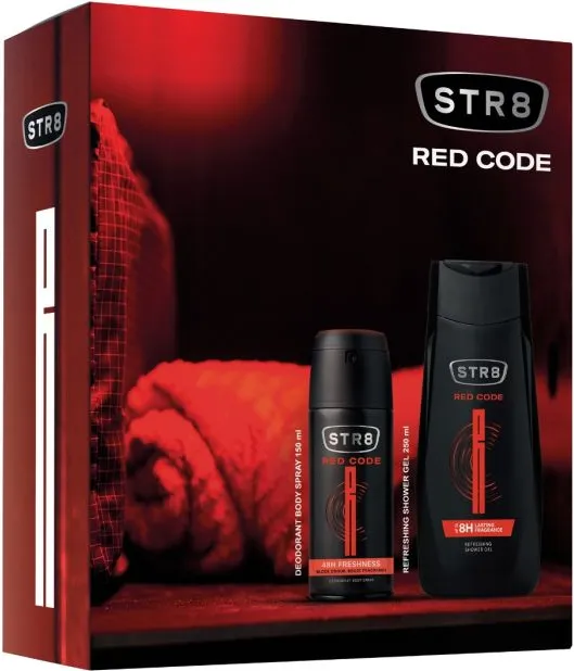 STR8 Red Code Дезодорант спрей за мъже 150 мл + STR8 Red Code Освежаващ душ-гел за мъже 250 мл Комплект