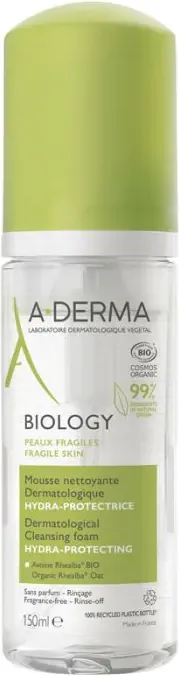 A-Derma Biology Hydra-Protective Почистваща пяна за лице с хидратиращ и предпазващ ефект 150 мл