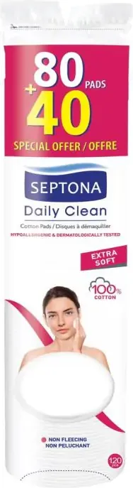 Septona Daily Clean Тампони за почистване на грим 80+40 бр