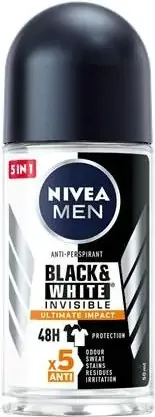 Nivea Men Black & White Invisible Ultimate Impact Дезодорант рол-он против изпотяване за мъже  50 мл