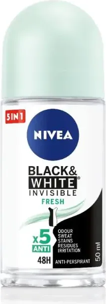 Nivea Black & White Invisible Fresh Дезодорант рол-он против изпотяване за жени 50 мл