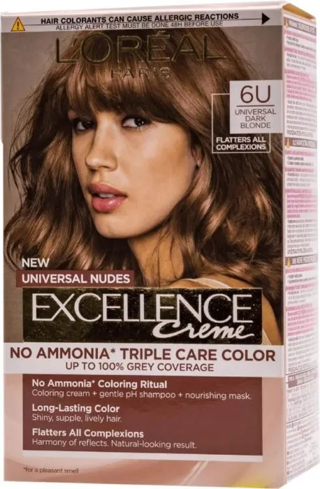 L’Oreal Excellence Universal Nudes Безамонячна боя за коса цвят 6U Dark Blonde